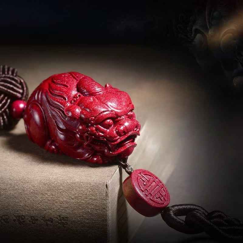 Purple-Gold Cinnabar Pi Xiu Pendant – Guardian of Wealth & Spiritual Vigor